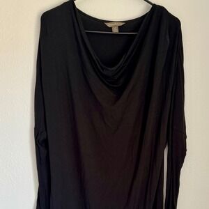 Tommy Bahama Black Dress Cowl Neck Long Sleeve Casual‎ Comfy Women's Small